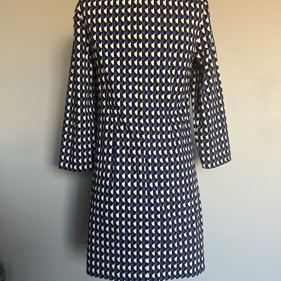 J. Crew Jet Set Geo Shift Career 3/4 Sleeve‎ Casual Geometric Zip Midi Dress 2 - Picture 10 of 16